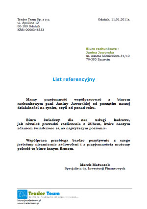 referencje biura księgowego